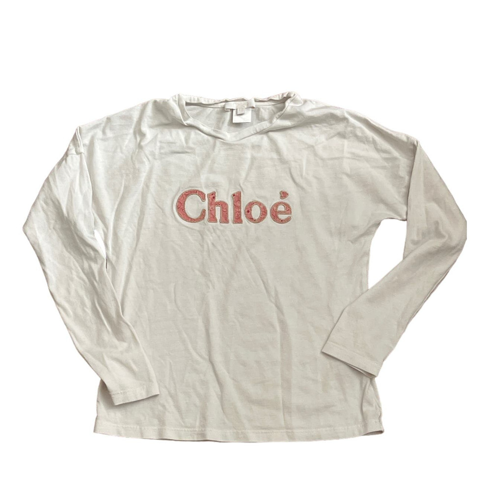 Chloé Girls' Long Sleeve Logo Tee - Big Kid Size 10